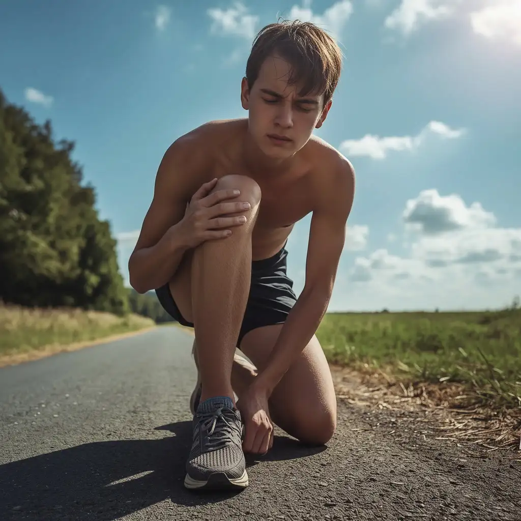 male-jogger-bent-over-with-heel-pain